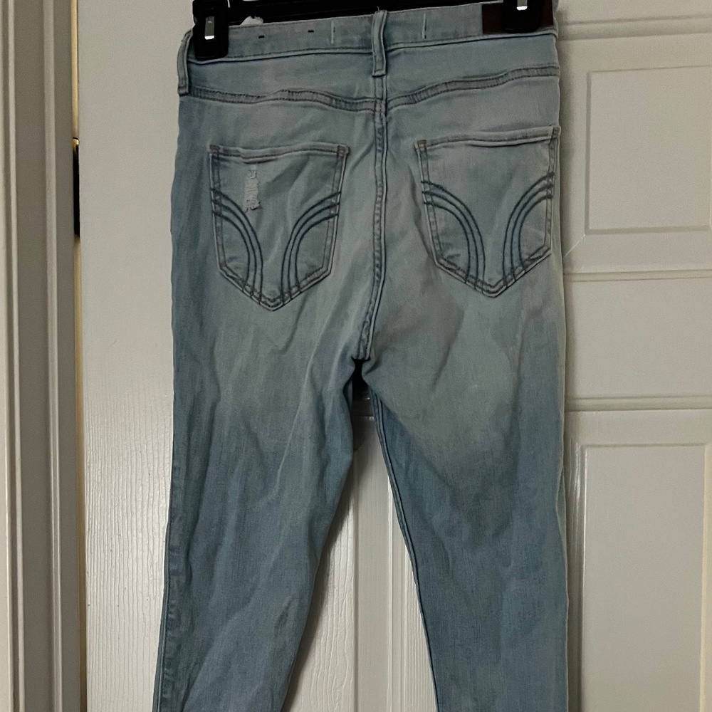 Hollister Blue Denim Jeans Womens Ultra High Rise Super Skinny 27x27